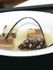 Schokoladenblinis mit Apfelso�e und Walnussflan