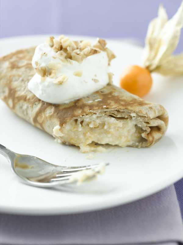 Crêpes mit Ricotta-Aprikosen-Creme