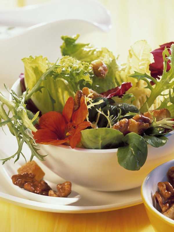 Blattsalat mit Buttermilch-Dressing