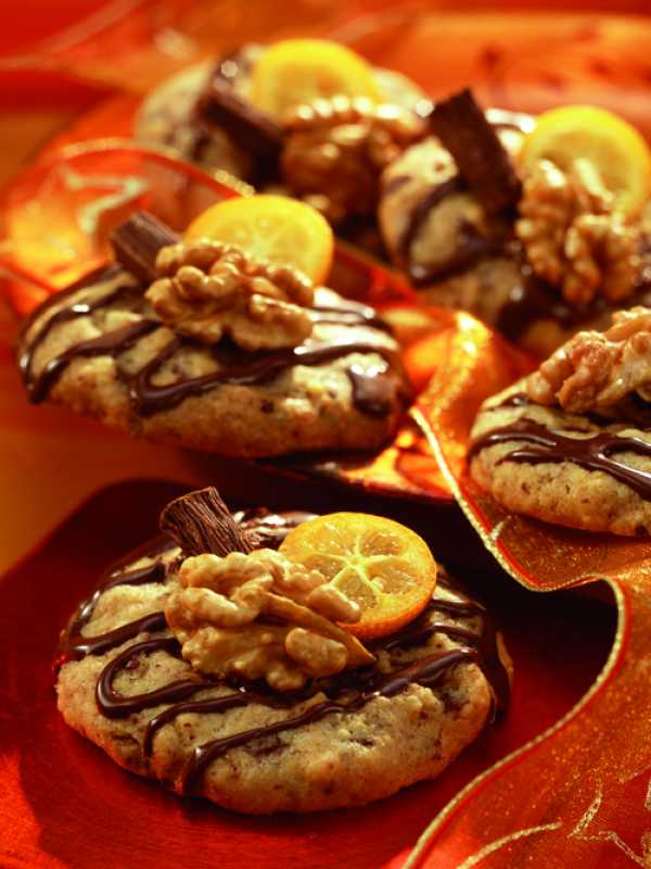 Walnuss-Orangen-Schokoladen-Cookies