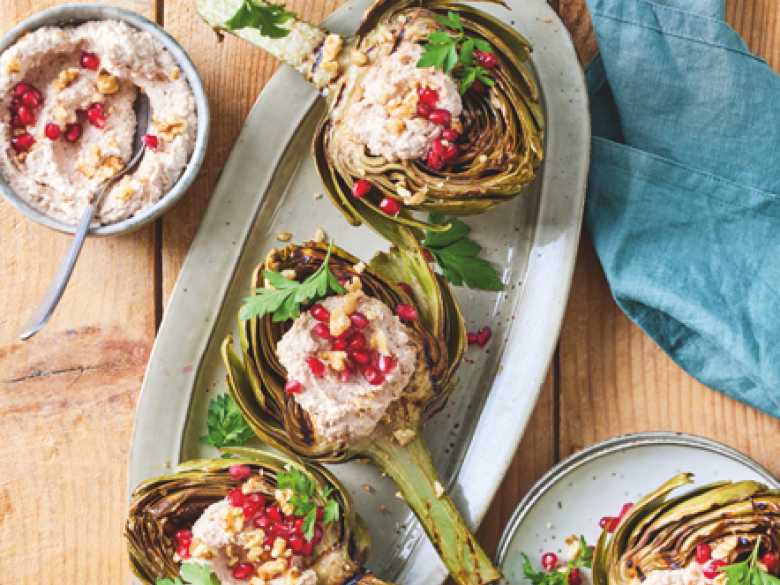 Gegrillte Artischocke mit Walnussdip 