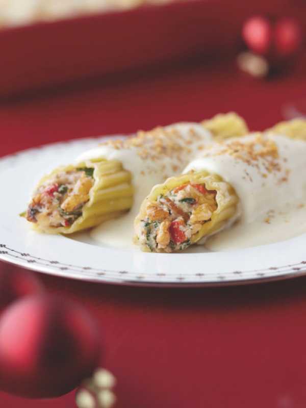 Vegetarische Cannelloni mit kalifornischen Walnüssen