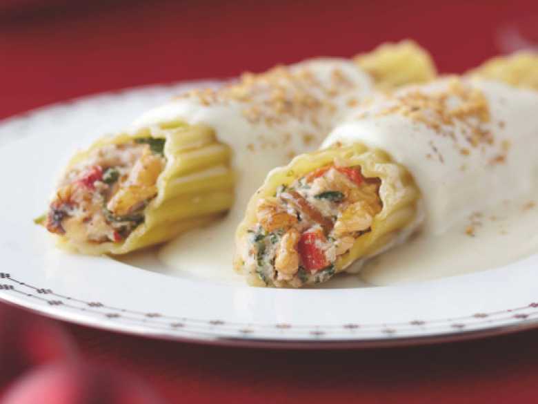 Vegetarische Cannelloni mit kalifornischen Walnüssen