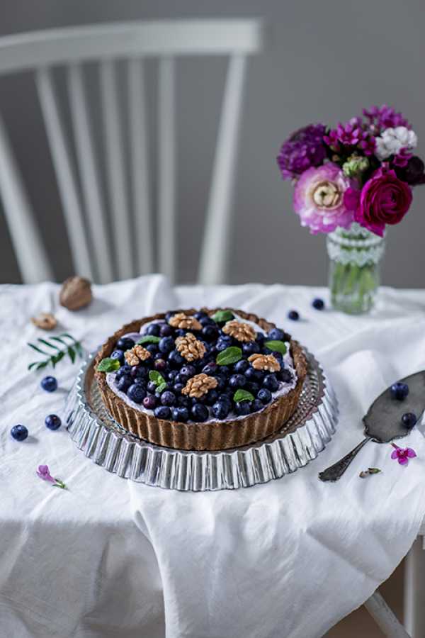 Walnuss-Blaubeer-Tarte