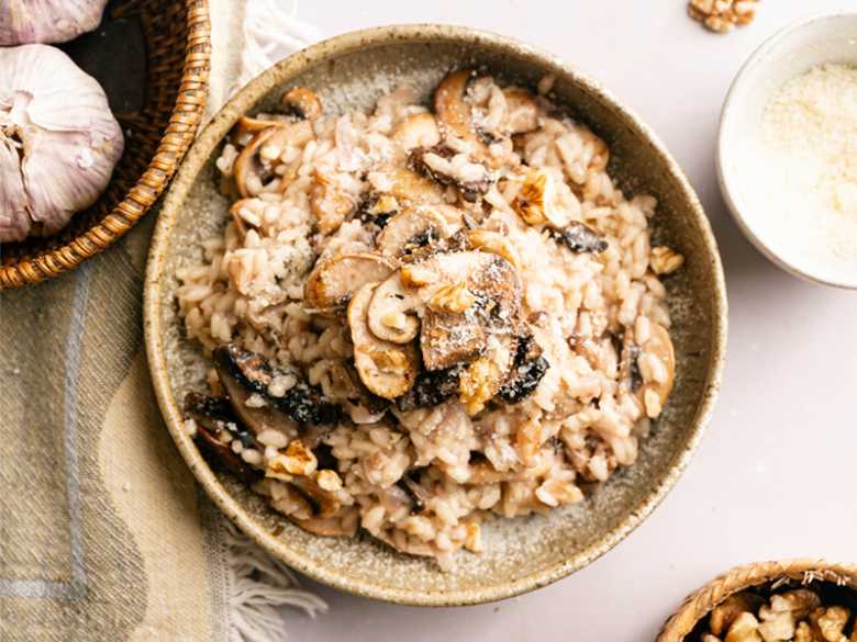 Walnuss-Pilz-Risotto
